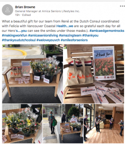 tulip delivery at eldery care home